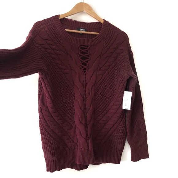 a.n.a Wine Red Fall Fashion Knit Sweater - Picture 2 of 4